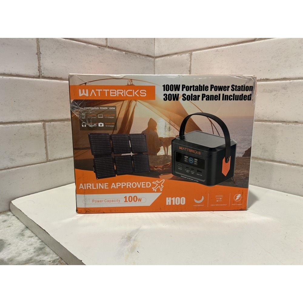 Wattbricks Energy 120W Peak Portable Power & 30-Watt Portable Solar Panel Bundle